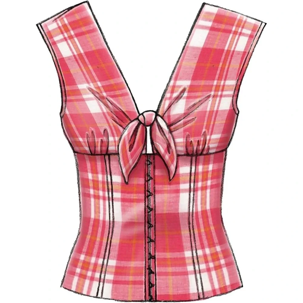 McCalls M7870 Sewing Pattern Misses Tops Fitted Bodice Sleeve Sizes 6-14‎